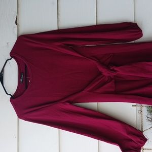 Chic Style NWT midi dress womens size Large Maroon Fall color long sleeve